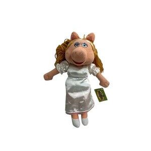 MISS PIGGY BRIDAL GOWN TOY FACTORY 2007 THE MUPPETS 15”PLUSH STUFFED TOY RARE